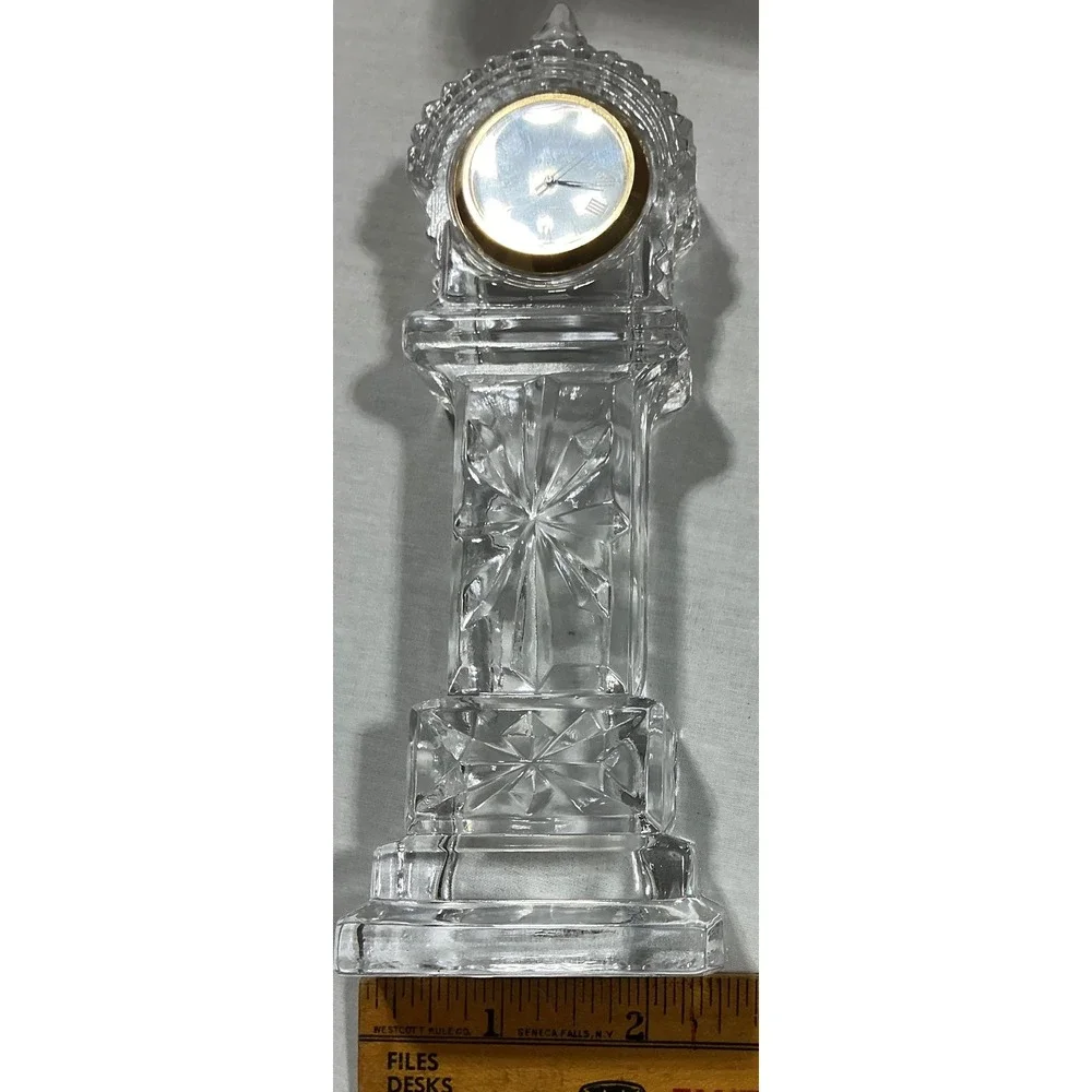 Godinger Crystal Legends Lead Crystal Grandfather Clock Quartz 8in